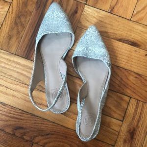Slingback Snakeskin Tory Burch Flats Sz 6.5